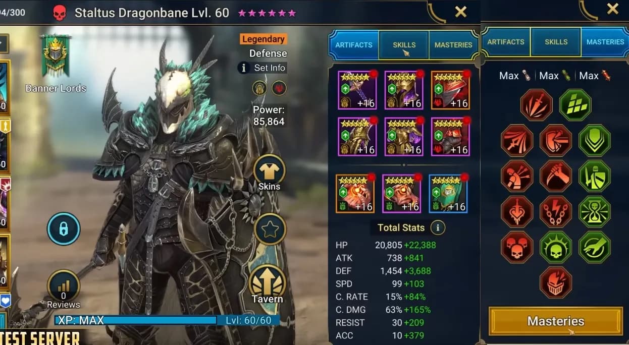 Equipo de Staltus Dragonbane