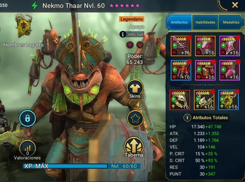 Equipo de Nekmo Thaar
