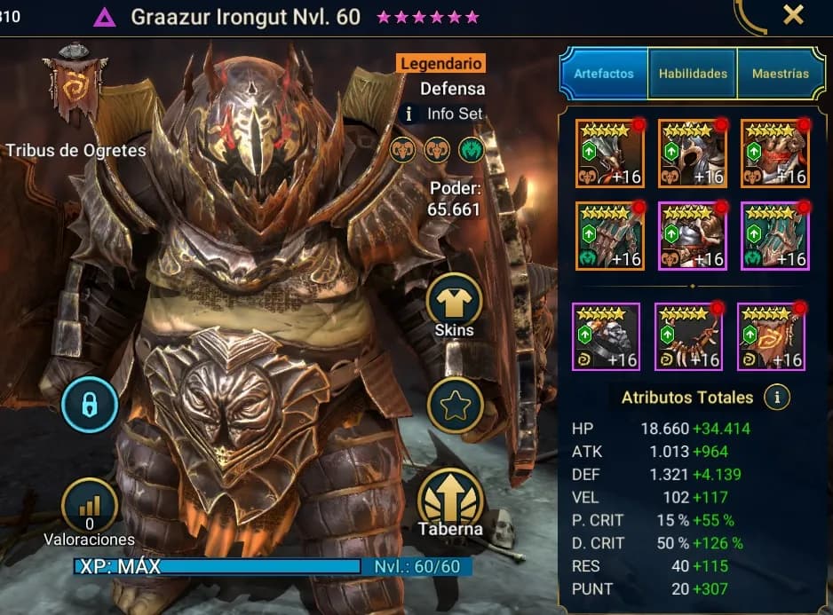 Equipo de Graazur Irongut