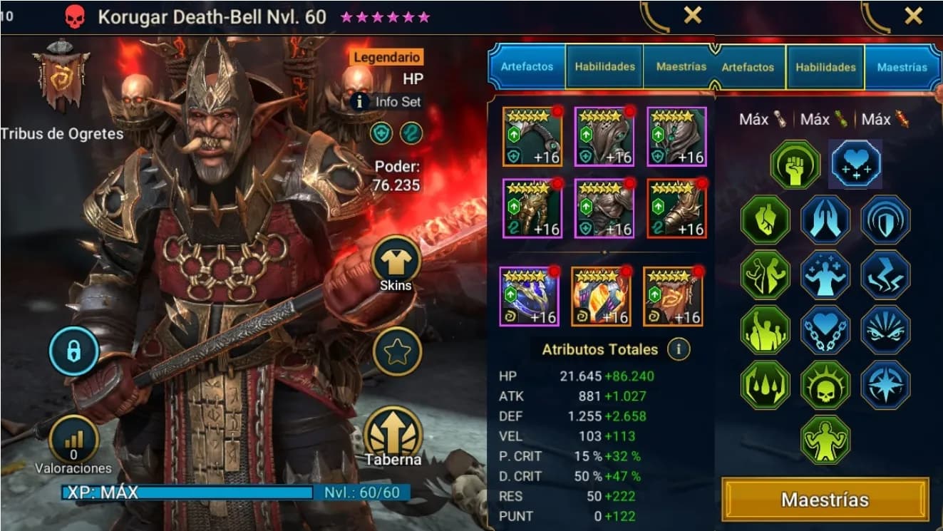 Equipo de Korugar Death-Bell