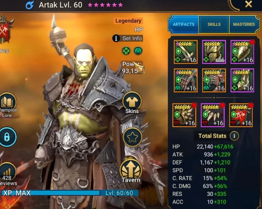 Artak para Arañas, Golem y Dragón