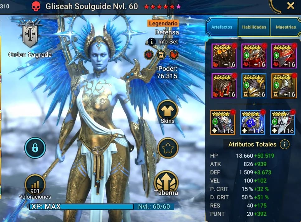 Equipo de Gliseah Soulguide