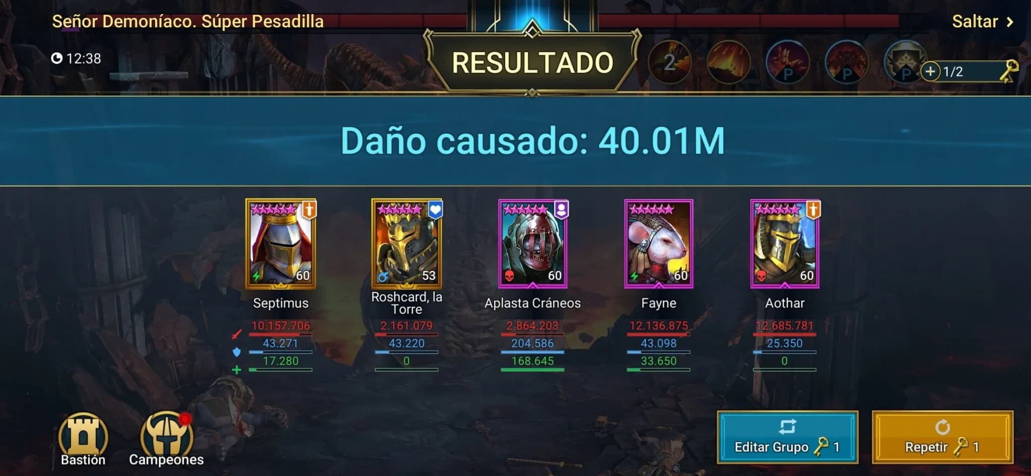 Setup con Bloquear Daño y Aplastacráneos